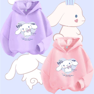 Cinnamoroll Bé Gái Có Mũ Trùm Đầu Nhẹ Tay Dài Hoạt Hình Dễ Thương Áo Hoodie Thời Trang