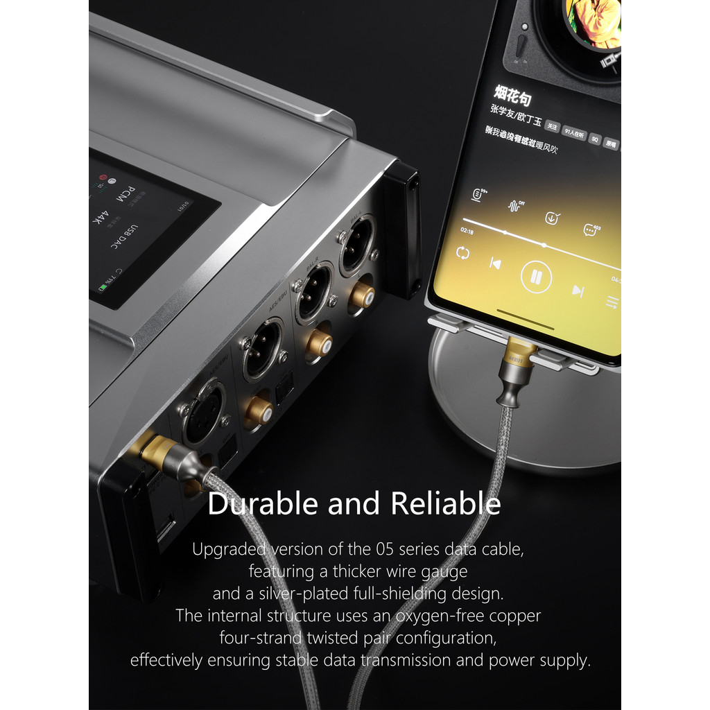 Dd DdHiFi TC05 M2 USB-C 2.0 sang USB-C Cáp dữ liệu giải mã OTG Cách sử dụng đảo ngược có thể được sử dụng để sạc khẩn cấp 10 / 50 / 100cm