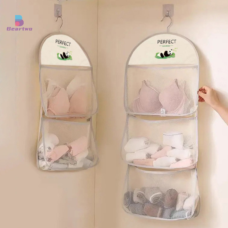< Beartwo > Túi Bảo Quản Treo Tường Túi Lưới Thoáng Khí Tất Túi Bảo Quản Tủ Quần Áo Sắp Xếp Búp Bê Túi Bảo Quản Đẹp