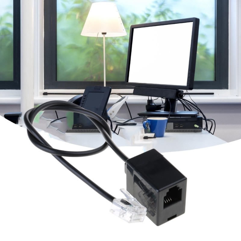 Ở lại RJ45 sang RJ11 Bộ Chuyển Đổi Đầu Nối Cáp Ethernet Sang Dây Điện Thoại Đầu Nối RJ45 8P8C Nam Sang RJ11 6P6C Nữ