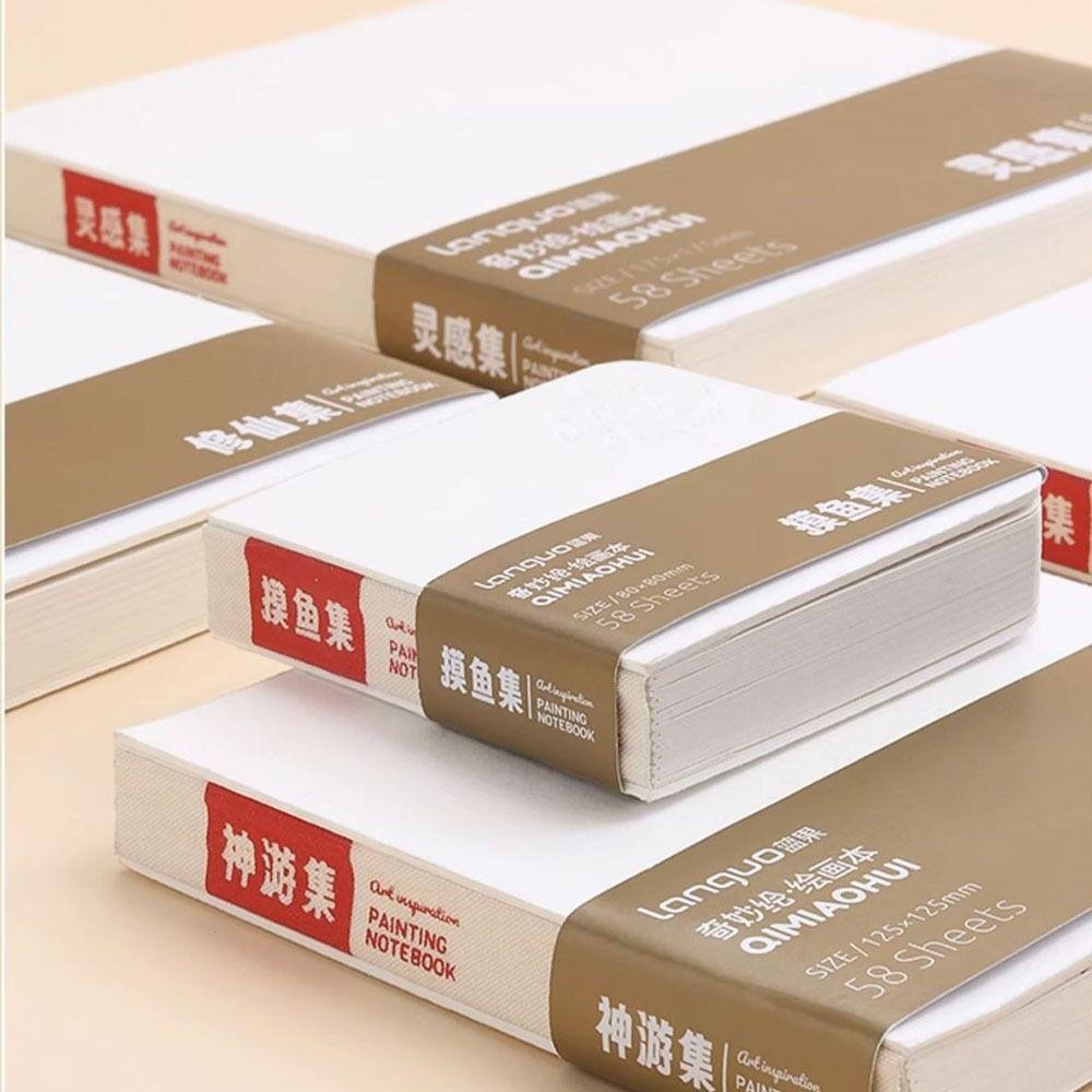 HIGHVIEWLS 58 Tờ Sách Sơn, Đồ Dùng Nghệ Thuật Sổ Phác Thảo Giấy Dày, Sách Vẽ Cảm Hứng Di Động Chất Lượng Cao