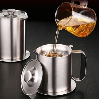 Ca lọc dầu inox 304 cao cấp, bình lọc dầu ăn có lưới lọc cặn tiện lợi, bền đẹp an toàn khi dùng