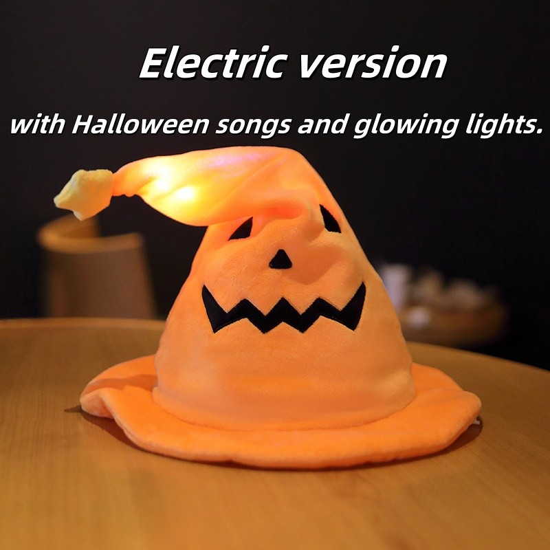 Sáng Tạo Halloween Sang Trọng Nón Quirky Mũ Phù Thủy Halloween Bí Ngô Ma Mũ Trang Phục Ngày Lễ Đạo Cụ Mềm Mại Thoải Mái Di Chuyển Phát Sáng Búp Bê Trẻ Em Quà Tặng Sinh Nhật Quà Tặng Halloween