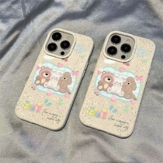 Ốp Điện Thoại Tình Bạn Gấu Thỏ Cho Samsung s22 s22plus ultra Case Girly S23 S23Plus s23fe s24 s24plus s24ultra Vỏ Thân Thiện Với Môi Trường Và Phân Hủy