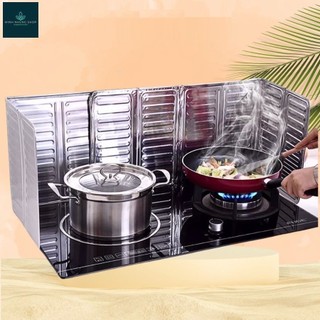Tấm chắn bếp ga hợp kim nhôm chịu nhiệt, ngăn dầu mỡ văng hiệu quả, cách nhiệt tốt.