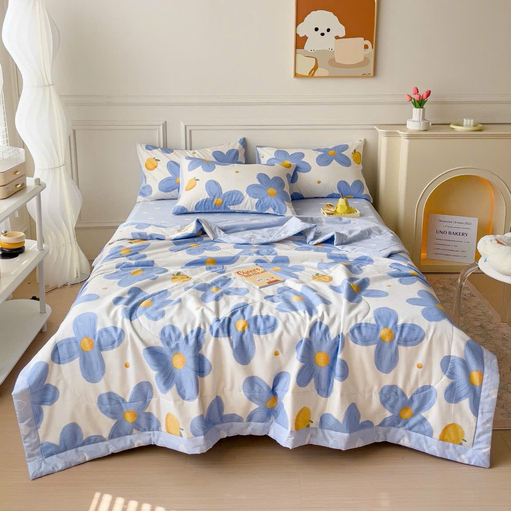 (ST414)Bộ Chăn Ga Gối Cotton Đẹp Mềm Mát Không Điểm Nào Chê - MemMinbedding Luxury
