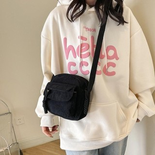 Túi đeo vai HEARTHLY, Túi xách vuông nhỏ vải nhung đa năng, Dây kéo thời trang Phụ kiện du lịch nhiều lớp Túi đeo chéo dành cho nữ