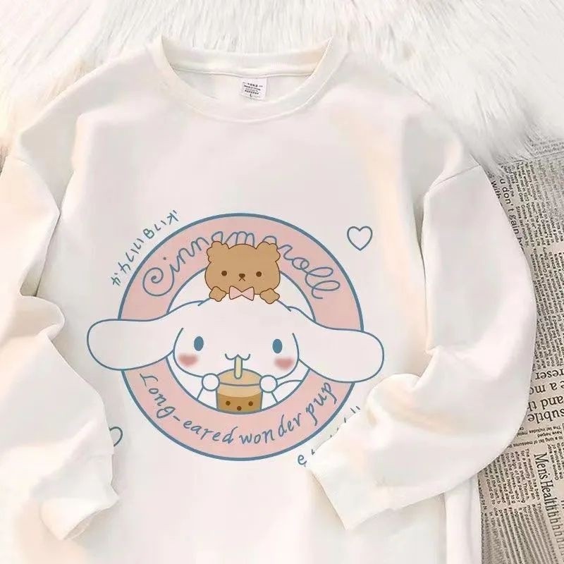 2024 Sanrio cinnamoroll trùm đầu áo cho trẻ em ấm áp và dễ thương mùa thu-mùa đông trang phục