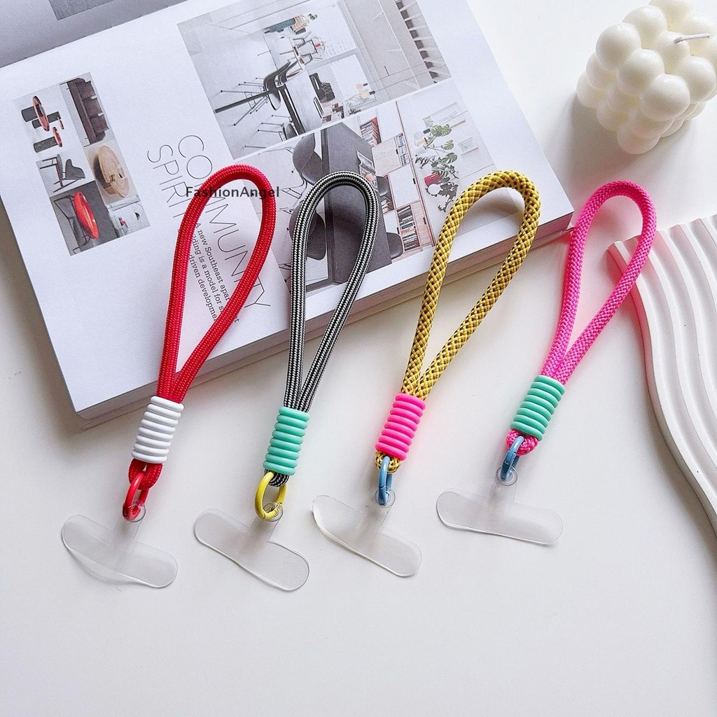 Fashionangel Dây Điện Thoại Di Động Có Miếng Đệm Dệt Cổ Tay Nước Túi Mặt Dây Chuyền Nhiều Màu Sắc Đơn Giản Đa Năng Quà Tặng Móc Khóa Dành Cho Nam Nữ Học Sinh VN