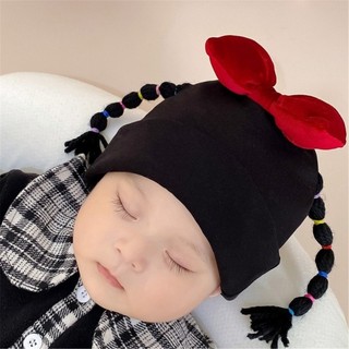 Vipdeal1 Thời Trang Trẻ Sơ Sinh Bện Tóc Giả Mũ Hai Lớp Mũ Cotton Bện Tóc Giả Bonnet Thoải Mái Mũ Cho Bé Trai Bé Gái