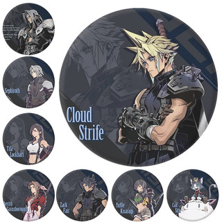 GC9 Final Fantasy VII Remake tinplate huy hiệu gương móc khóa Cloud Strife Tifa Lockhart Aerith Gainsborough CG9