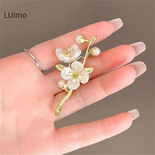 Luimo Vintage Tính Khí Xanh Hoa Nhài Thổ Cẩm Dành Cho Nữ Cây Hoa Ngọc Trai Xòe Chống Tiếp Xúc Pin Phụ Kiện Món Quà Trang Sức SBS