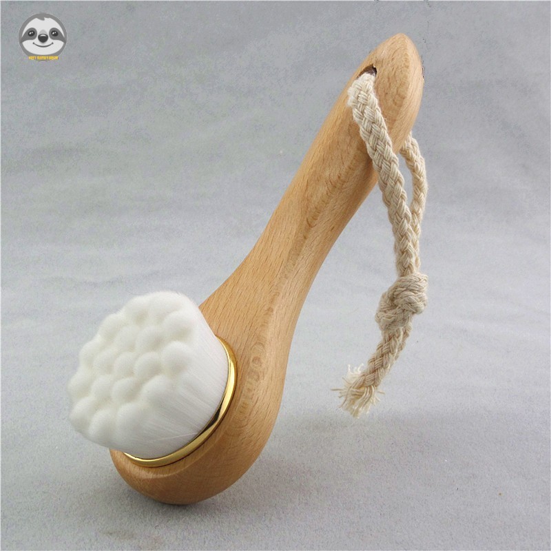 Phong cách Nhật Bản Muji Style / Bàn chải rửa mặt Beech / Dụng cụ rửa mặt tiện dụng Sữa rửa mặt / Bàn chải làm sạch thủ công / Bàn chải Massage bằng gỗ nguyên khối / Bàn chải làm sạch da mặt