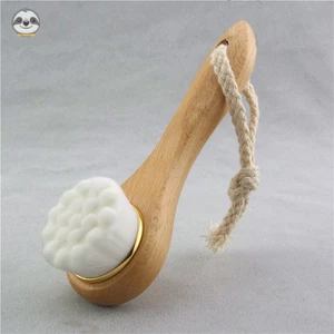 Phong cách Nhật Bản Muji Style / Bàn chải rửa mặt Beech / Dụng cụ rửa mặt tiện dụng Sữa rửa mặt / Bàn chải làm sạch thủ công / Bàn chải Massage bằng gỗ nguyên khối / Bàn chải làm sạch da mặt