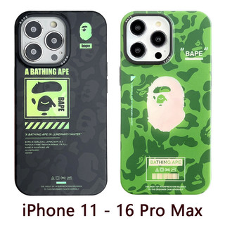 BAPE Vỏ điện thoại ngụy trang mạ điện cao cấp cho iPhone 16 15 14 13 11 12 Pro Max