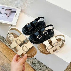 sandal bé gái dép quai hậu cho bé trai đi học quai ngang chống trượt nhẹ êm chân QCCC trắng, đen cho bé từ 2 tuổi A113