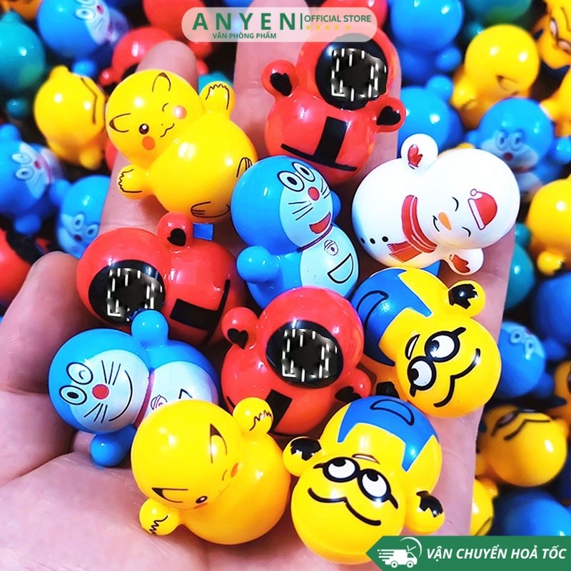 Combo 10 Lật Đật mini Hình Squid Game Và Doaremon Dễ Thương Siêu Đáng Yêu Đồ Chơi Cho Bé.
