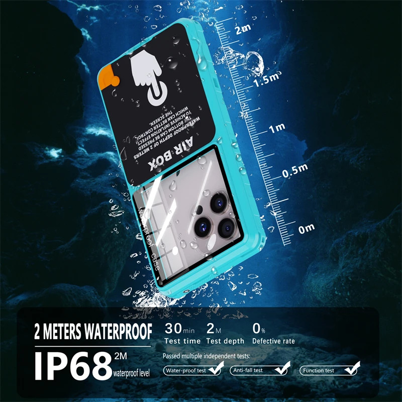Ốp Điện Thoại Chống Nước IP68 Sang Trọng Cho Samsung Galaxy S25 Ultra S24 S23 S22 Plus S21 S20 FE S10 Lite S9 S8 360 Full Cover Air Box