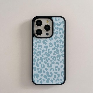 Ốp Lưng Cứng Tương Thích Với iPhone 13 13Pro 13ProMax 14 14Pro 14ProMax 15 15Pro 15ProMax 16 16Pro 16ProMax Ốp Họa Tiết In Da Báo Xanh