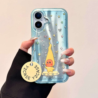 Ốp điện thoại xoay âm thanh nổi toàn màn hình màu xanh dễ thương cho iPhone16 15 14 13 Pro max Bảo vệ Camera chống sốc Vỏ cứng chống rơi