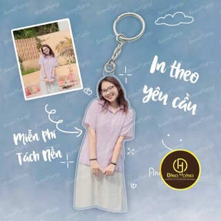 [Siêu Rẻ ] Móc khoá cắt viền in theo ảnh in theo yêu cầu chất liệu acrylic viền trong suốt dễ thương có làm quà tặng- ĐH