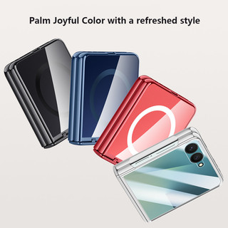 Ốp Lưng Trong Suốt Mạ Điện Cho Samsung Galaxy Z Flip 7 Flip7 ZFlip7 5G Từ Gấp Bản Lề Bảo Vệ Bìa Cứng Có Phim Cường Lực