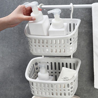 Giỏ Nhựa Móc Đa Năng - Giá Đỡ Phụ Kiện Tắm Phòng Tắm - Dụng Cụ Treo Bàn Chải & Bọt Biển Nhà Bếp