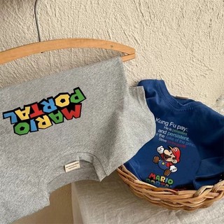 Phong Cách Mới Cotton Nguyên Chất Trẻ Em Hoạt Hình Bé Trai Áo Thun Tay Ngắn Bé Gái Nhiều Màu Sắc In Chữ Nửa Tay Cổ Tròn Top