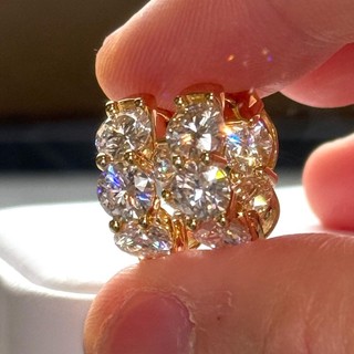 Châu Âu Mỹ ins Phong Cách Mới Kim Cương Hình Học Bông Tai Nữ