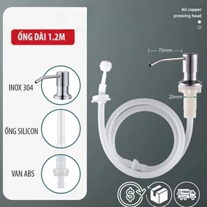 Bộ vòi bơm hút nước rửa chén gắn bồn rửa bát tự bơm hút dầu với ống dẫn silicon dài 1,2m