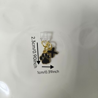 1 PC Mèo Đen Móng Vuốt Động Vật Chân Và Chữ Cái Điện Thoại Bụi Cắm Cho iPhone / Type-C Cổng Chống Bụi Chặn