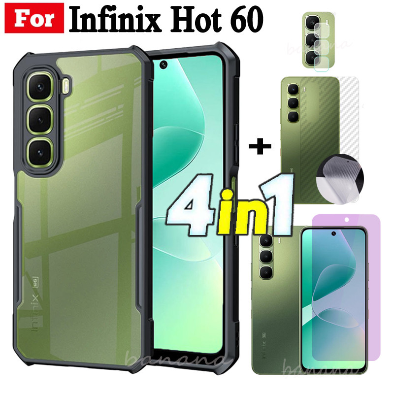 Ốp Điện Thoại Chống Sốc 4 Trong 1 Infinix Hot 60 Cho Infinix Hot 60i Bảo Vệ Toàn Diện Kính Cường Lực Bảo Vệ Màn Hình Và Phim Ống Kính Và Phim Mặt Sau