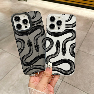 Cool Black Snake Premium Hợp thời trang Điện thoại di động Vỏ mềm chống mài mòn Thích hợp cho iPhone 15ProMax 14Pro 13ProMax XR Chống va đập 12ProMax 11Pro 16Pro 7Plus Chống sốc Chống vân tay Bảo vệ mờ