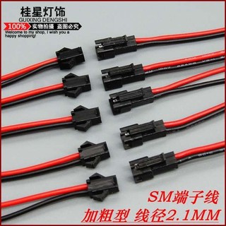 Phóng to SM Terminal Wire Air Plug-In Connector 2P Dây nguồn LED điện tử Nam Nữ Bộ lõi đồng nguyên chất Dây đậm