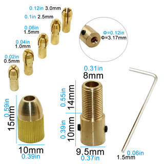 [COD] Đầu Kẹp Khoan Mini Bằng Đồng Dùng Cho Mô Tơ 775 Trục 5mm, Khoan Chính Xác, Chắc Chắn