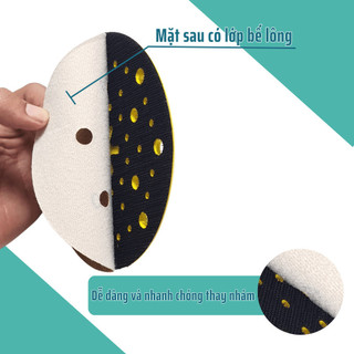[COD]  Đĩa Nhám Tự Dính Mài Khô 6 Lỗ – Giấy Nhám Tròn Móc & Vòng Grit Dán Máy Chà, Mài Gỗ, Sơn Bột Siêu Bền