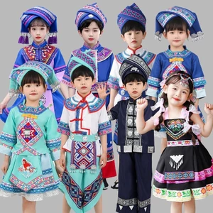 💕Trung Quốc Đầm Trẻ Em Bé Gái Trai 3-12 Tuổi Liên Hợp Quốc Thái Lan Trang Phục Sự Kiện Lễ Hội Mới Lạ
