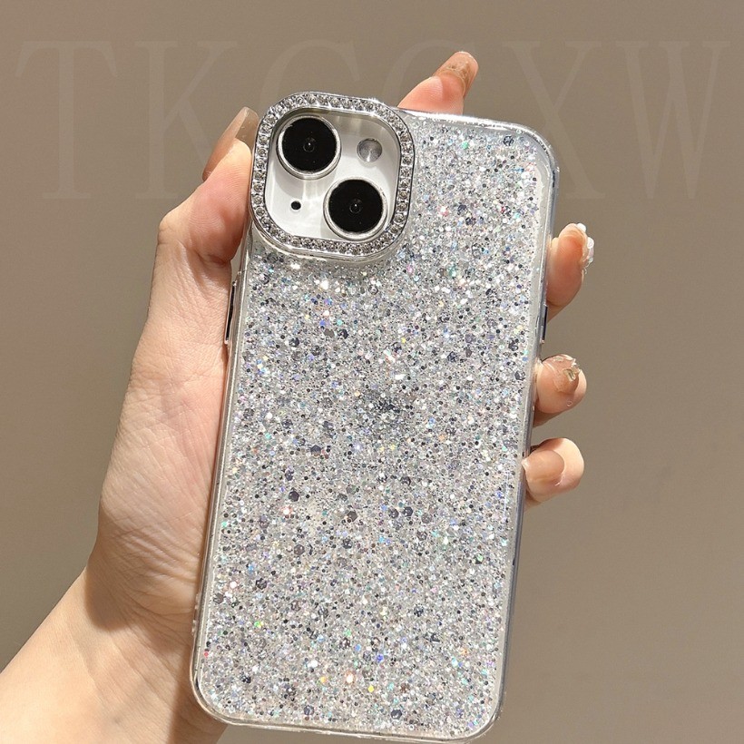 Ốp điện thoại kim cương lấp lánh sang trọng cho Vivo Y04 Y29S Y19E Y19S Y29 Y200 Y28 Y22 Y22S Y35 Y39 Y38 Y58 Y78 Y36 Y27 Y27S Y72 Vỏ xi măng lá bạc Bling