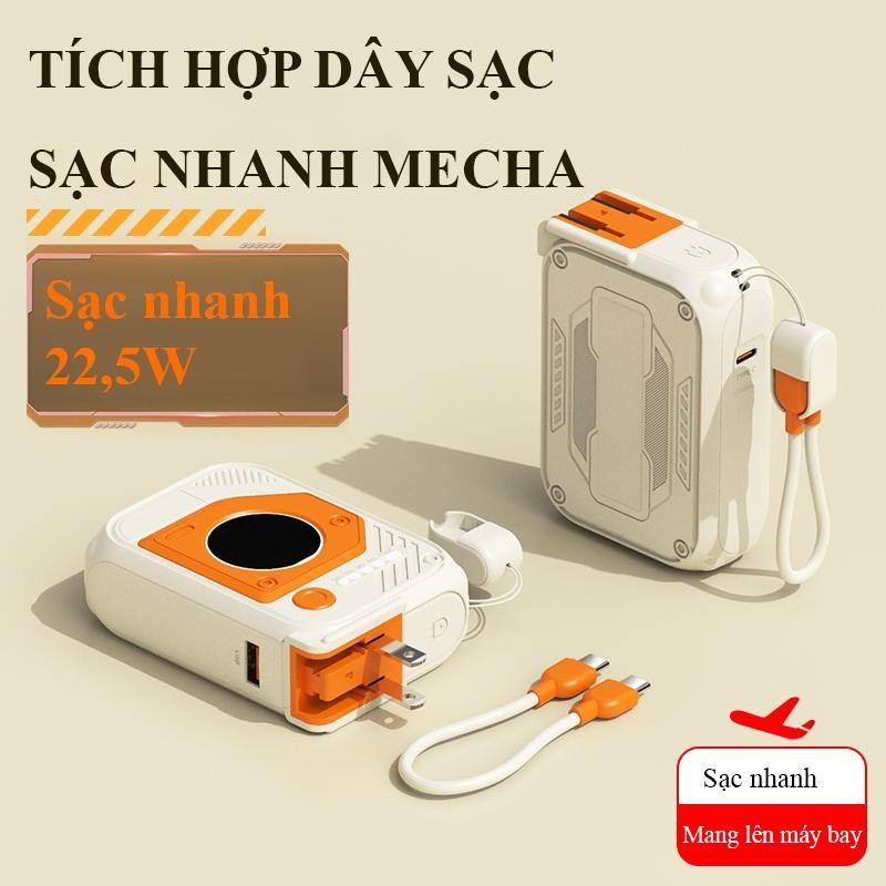 Bộ sạc nhanh combo dây sạc 20000mah tích hợp dây sạc đa năng hỗ trợ sạc nhanh 22.5W PD nhỏ gọn tiện lợi