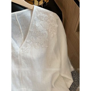 Áo Barong Hiện Đại Phong Cách Philippines, Cổ Chữ V Trắng Tay Ngắn, Phù Hợp Mùa Hè