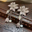 Handmade Hoa Zircon Tua Rua Ánh Sáng Sang Trọng Thanh Lịch Bông Tai Dài Bán Buôn