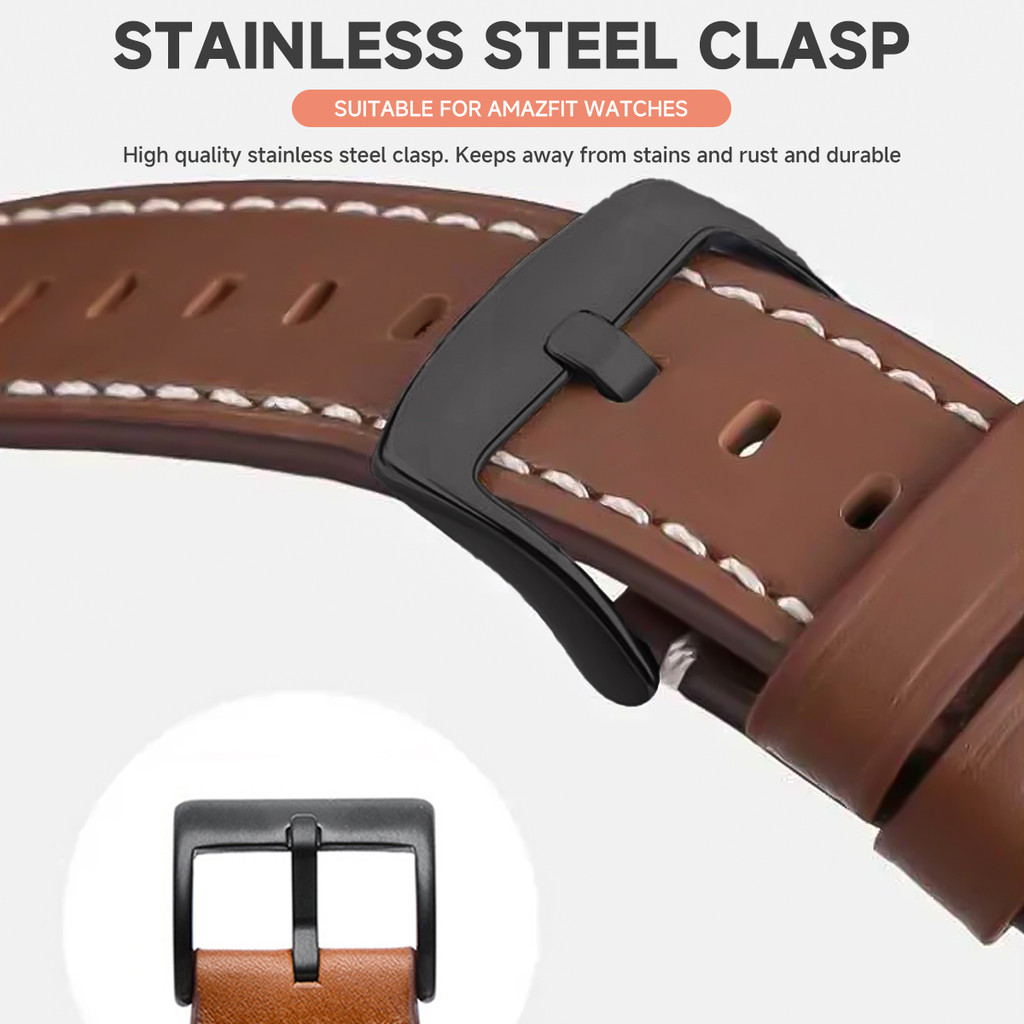 Dây da cho dây đeo Amazfit T-REX 3 / T-REX 2 cho phụ kiện Correa vòng tay Amazfit T-Rex / T-Rex 2 Ultra