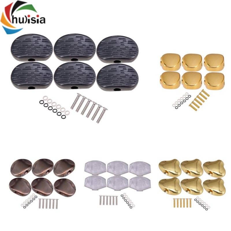 chulisia 6 Chiếc Chốt Mũ Máy Đầu Đàn Guitar Cổ Điển Nút Thay Thế Núm Cho Đàn Guitar Dân Gian Acoustic