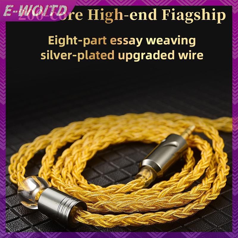 Cáp Tai Nghe E-WOITD QKZ T1 8 Dây Đồng Mạ Bạc Nâng Cấp Dây Tai Nghe Có Dây 3.5 Mm Cho ZXN ZXT AK6 ZS10 EDX Pro ZSR CCA HNVN
