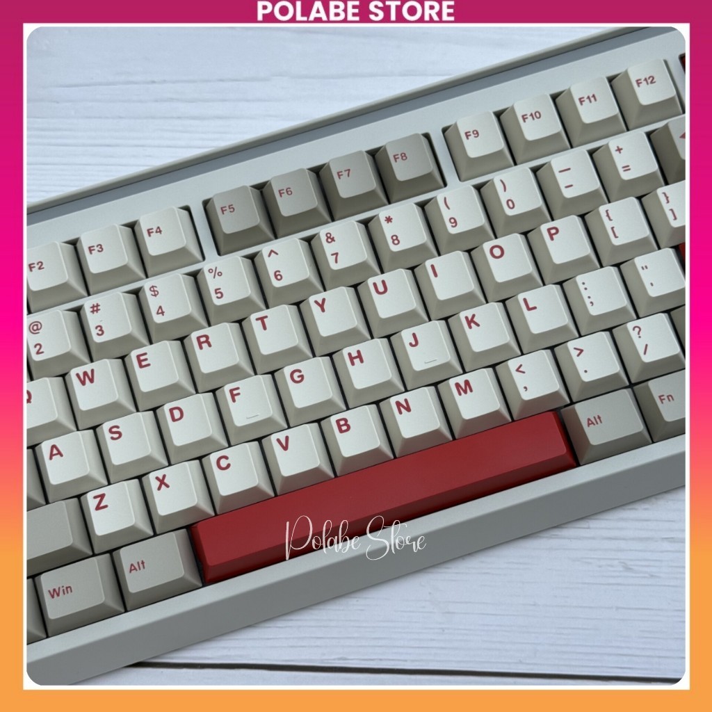 Keycap Classic Retro Red Blot Cherry Profile Keycap CMK cổ điển double shot bàn phím cơ Mitoby Factory | BigBuy360 - bigbuy360.vn