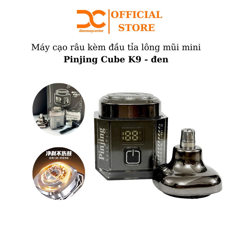Máy cạo râu Pinjing K9, 2 chức năng trong 1 máy vừa cạo râu vừa cắt lông mũi, nhỏ gọn tiện lợi - Bảo hành 6 tháng