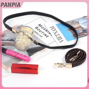 PANPIA-Đỏ Đôi Ngọc Trai Khóa Co Giãn Thắt Lưng Nữ Đen Mỏng Dây Đeo Nữ Váy Váy Trang Trí Dây Thắt Lưng