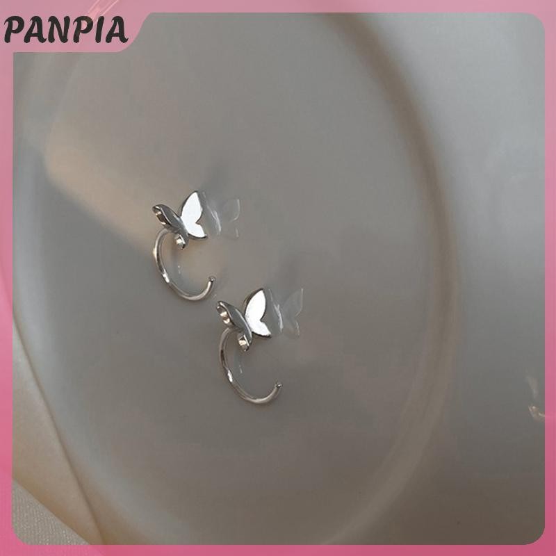 PANPIA-Sliver Mở Bông Tai Trang Sức Cô Gái Dễ Thương Vòng Bông Tai Pha Lê Mở Huggies Piercings Vòng Tròn