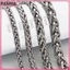 Vòng cổ chuỗi lúa mì bằng thép không gỉ màu bạc PNPIA-3 / 4 / 5 / 6MM