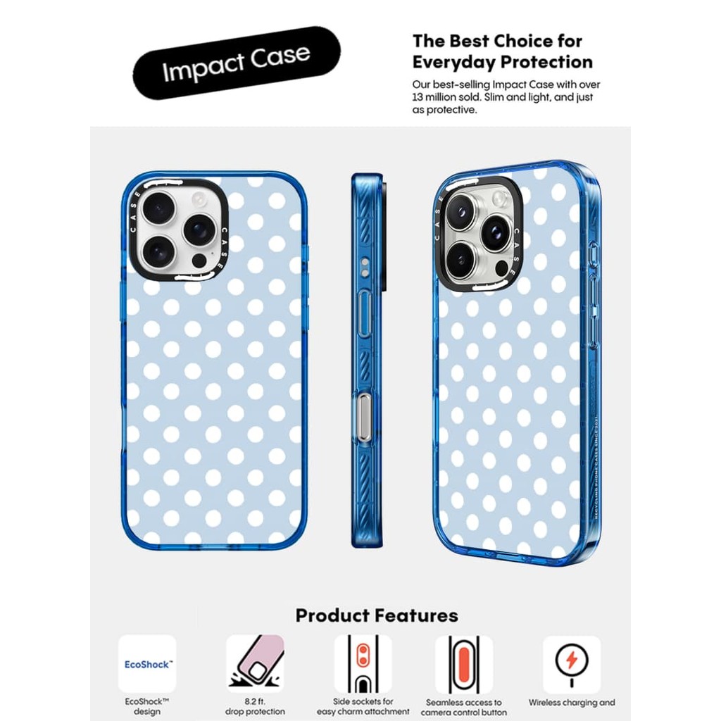 CASECASE X Chấm Trắng Ốp Lưng Bầu Trời Màu Xanh Trong Suốt Cứng Hút Từ Tính Tác Động Dành Cho Apple IPhone 12 13 14 15 16 Pro Max Plus Có Hộp